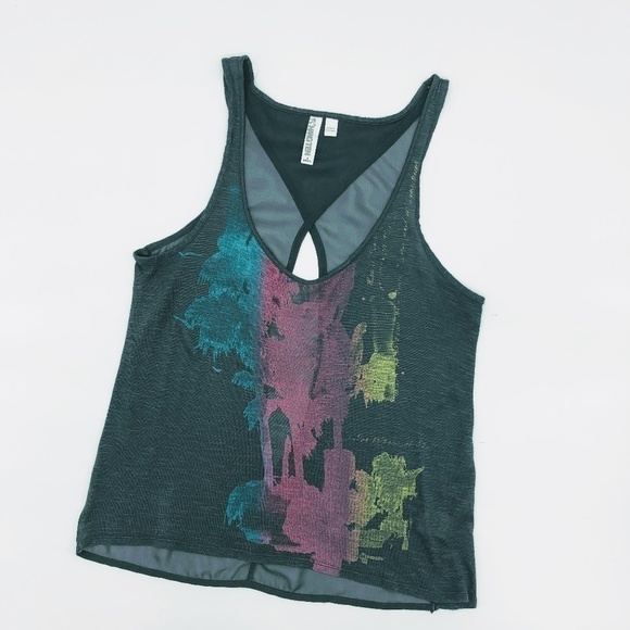 🎉Hang Ten Gray w/ Colored Design Tank Top - Picture 1 of 6